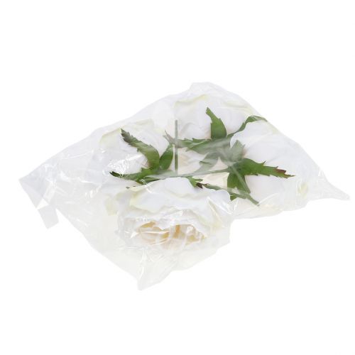 Prodotto Fiore di rosa bianco 17 cm 4 pz