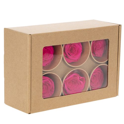 Prodotto Decorazioni di rose stabilizzate, fiori veri per decorare la tavola, fiori unici e sostenibili, 5 cm, 6 pezzi