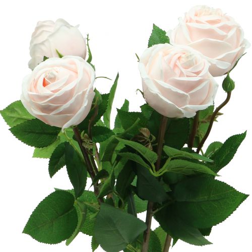 Floristik24 Mazzo di rose rosa tenue 65 cm 4 pz