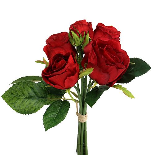 Floristik24 Bouquet di rose rosso 25 cm