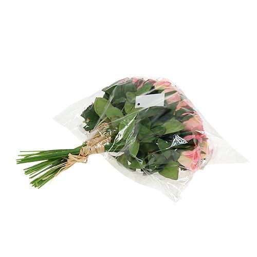 Floristik24 Bouquet di rose in rosa L26cm 3 pezzi