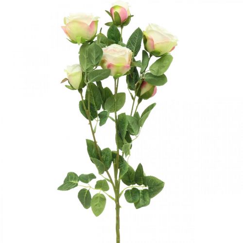 Floristik24 Ramo di rose, rose di seta, ramo artificiale rosa, crema L66cm Ø3/5cm
