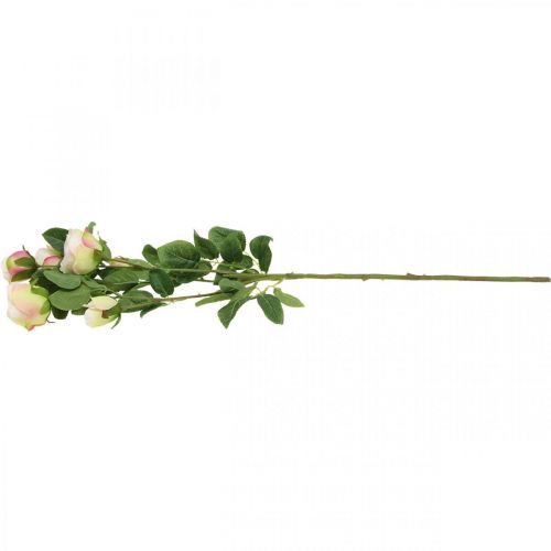 Floristik24 Ramo di rose, rose di seta, ramo artificiale rosa, crema L66cm Ø3/5cm