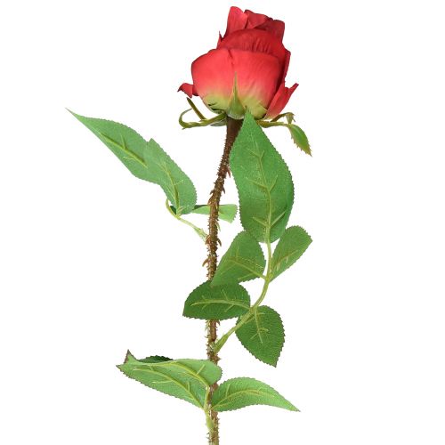 Ramo di rosa Fiore di seta Rosa artificiale rossa 72 cm