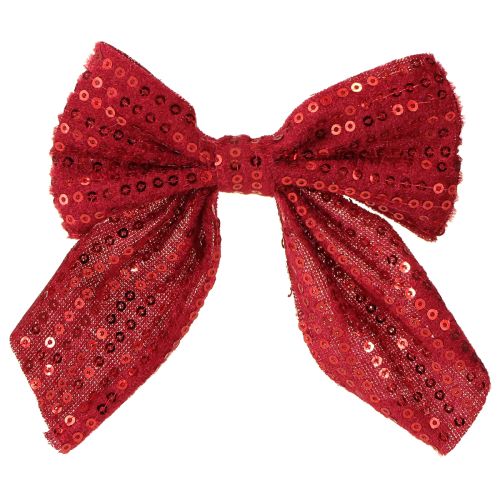 Fiocchi regalo in velluto rosso con paillettes, 12 cm, 4 pezzi