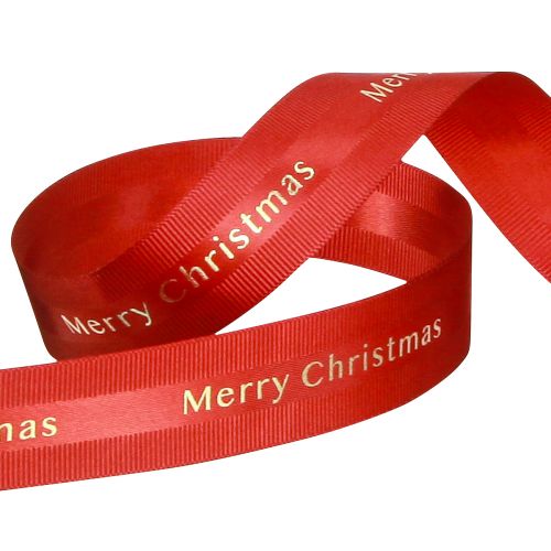 Prodotto Nastro natalizio rosso con scritta dorata &quot;Buon Natale&quot;, larghezza 25 mm, lunghezza 20 m