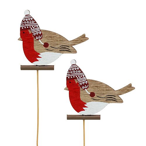 Floristik24 Pettirosso su bastone 7,5 cm 16 pz