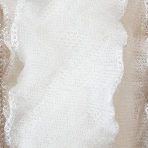 Nastro decorativo in organza bianca arricciata, largo 25 mm, lungo 10 m. | Floristik24.it