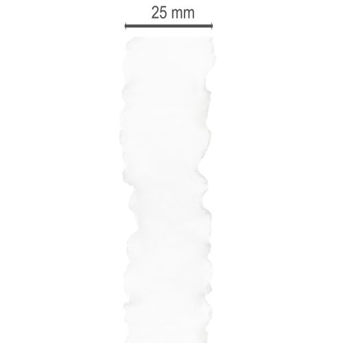 Nastro decorativo in organza bianca arricciata, largo 25 mm, lungo 10 m. | Floristik24.it