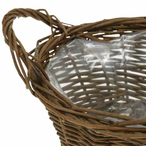 Floristik24 Cesto rotondo in rami di salice Cesto pasquale marrone Ø19cm