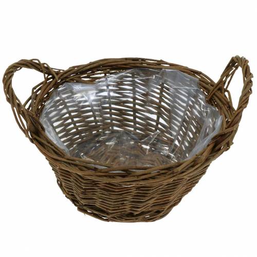 Floristik24 Cesto rotondo in rami di salice Cesto pasquale marrone Ø19cm