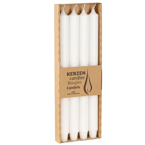 Prodotto Candele rustiche bianche con base conica 350/28mm 4 pz