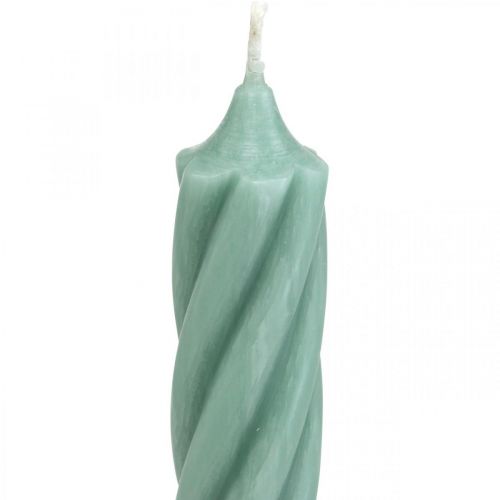 Prodotto Candele rustiche candele a bastoncino tinte di verde 350/28mm 4 pz