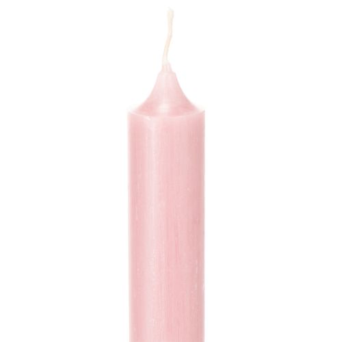 Candele rustiche a cono, tinta unita rosa, 350/28 mm, 4 pezzi | Floristik24.it