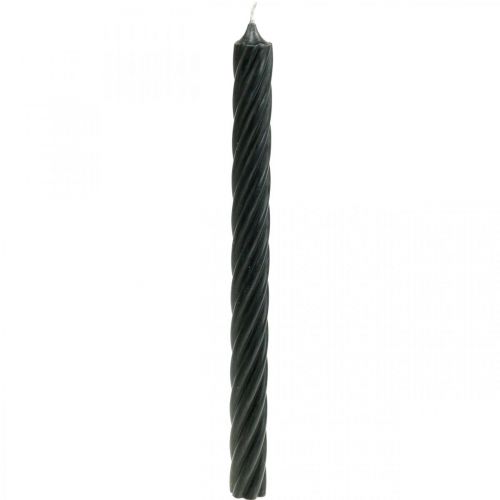 Prodotto Candele rustiche, candele a bastoncino, tinta unita nero, 350/28 mm, 4 pezzi