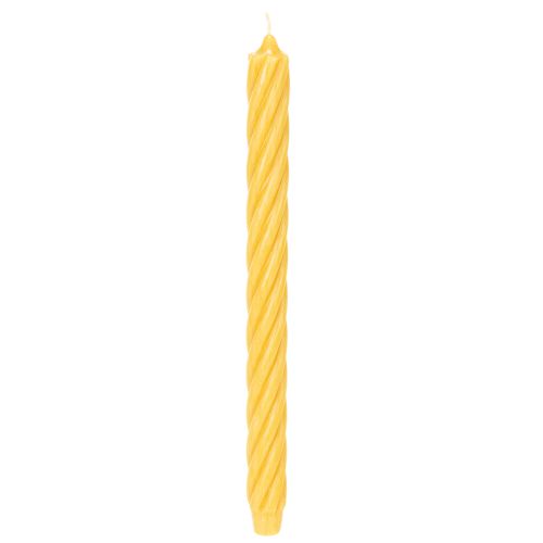 Candele rustiche a spirale, candele alte e affusolate, colore giallo tinta unita, 350/28 mm, confezione da 4 pezzi acquistare | Floristik24.it
