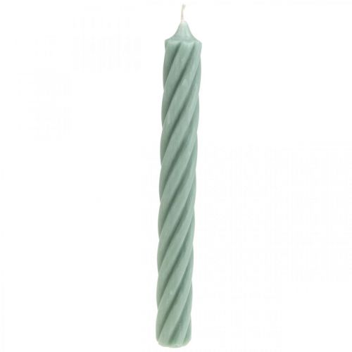 Prodotto Candele rustiche candele a bastoncino tinte di verde 250/28mm 4 pz