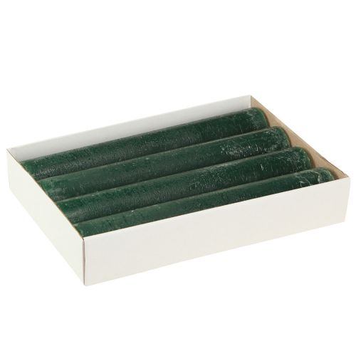 Prodotto Candela rustica a bastoncino verde per illuminazione suggestiva e decorazione natalizia, lunghezza 300 mm, larghezza 50 mm, 4 pezzi