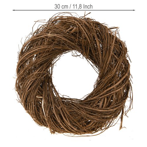 Prodotto Corona rustica in olmo naturale, corona decorativa in rami Ø30cm