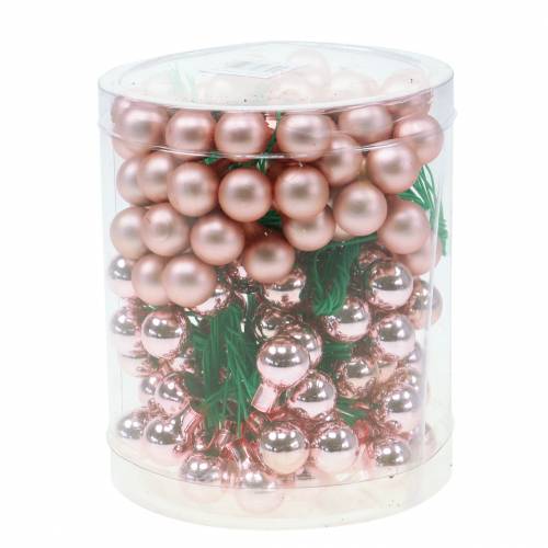 Floristik24 Specchio bacche rosa opaco/lucido 1,5cm 140p