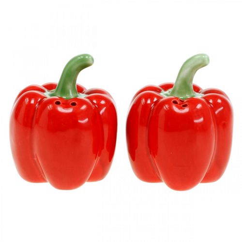 Floristik24 Portaspezie per paprika, decoro in ceramica, set pepiera e saliera, decorazione da tavola, Ø6cm