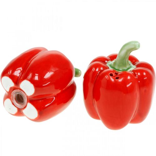 Floristik24 Portaspezie per paprika, decoro in ceramica, set pepiera e saliera, decorazione da tavola, Ø6cm