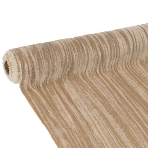 Runner da tavola in velluto con nastro, velluto stropicciato, 25 cm, 2 m