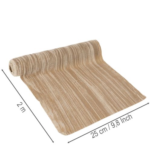 Runner da tavola in velluto con nastro, velluto stropicciato, 25 cm, 2 m | Floristik24.it