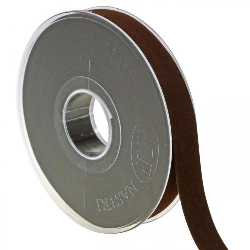 Prodotto Nastro di velluto marrone, nastro per gioielli, nastro decorativo L15mm L7m