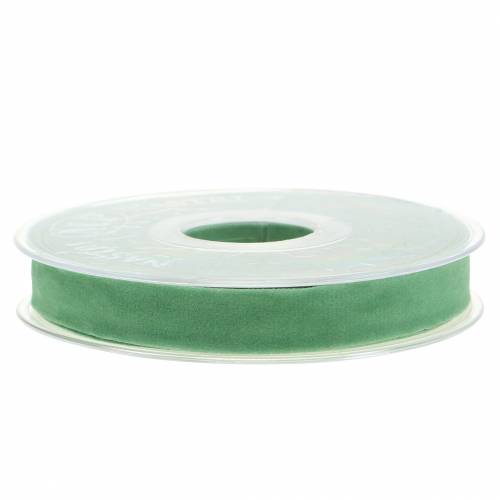 Floristik24 Nastro di velluto verde nastro decorativo nastro 15mm 7m