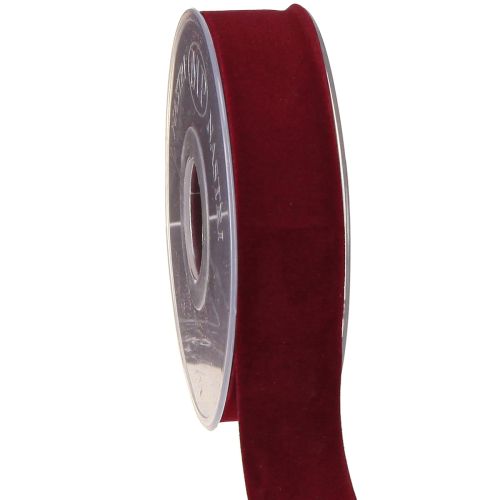 Floristik24 Nastro di velluto rosso bordeaux nastro decorativo nastro rosso 25mm 7m