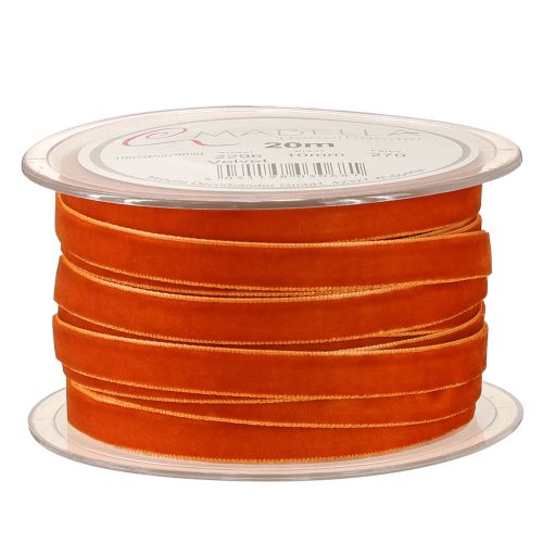 Prodotto Nastro di velluto decorativo nastro di velluto arancione scuro 10mm 20m