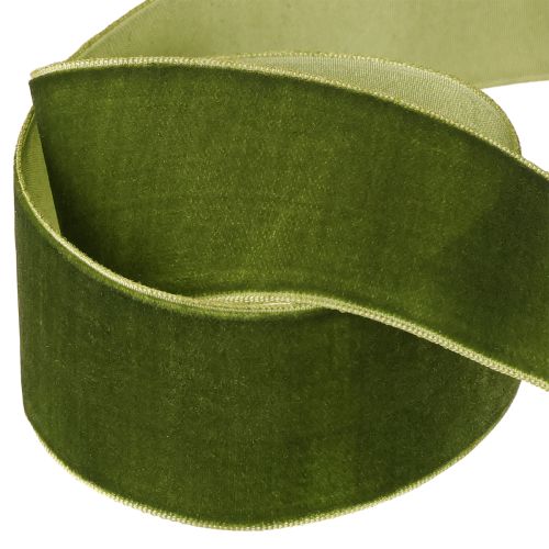 Prodotto Nastro di velluto nastro decorativo nastro di tessuto velluto verde scuro 40mm 8m