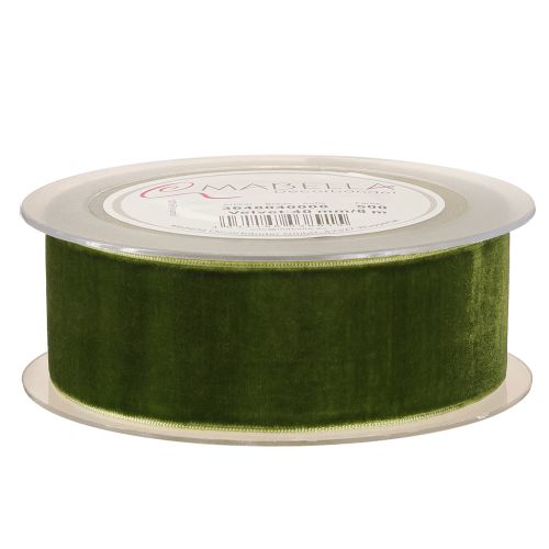 Prodotto Nastro di velluto nastro decorativo nastro di tessuto velluto verde scuro 40mm 8m