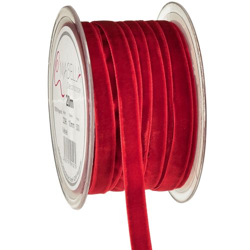 Floristik24 Nastro di velluto nastro decorativo Nastro di velluto rosso 10mm 20m
