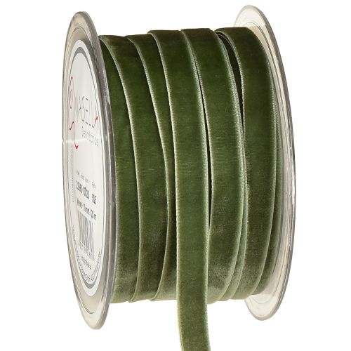 Floristik24 Nastro di velluto nastro regalo nastro decorativo verde L10mm 20m