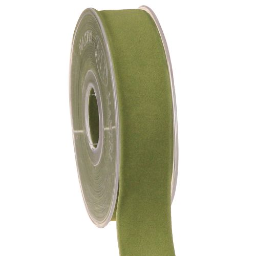 Floristik24 Nastro di velluto verde muschio 25mm 7m