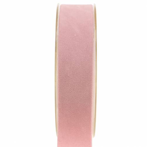 Floristik24 Nastro di velluto rosa 25mm 7m