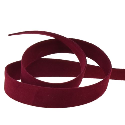 Floristik24 Nastro di velluto Bordeaux nastro decorativo nastro regalo 15mm 7m