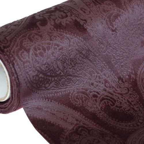 Prodotto Runner da tavolo con nastro di velluto Nastro da tavolo viola con motivo paisley 150 mm 3 m