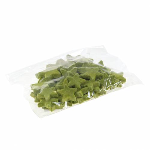 Prodotto Decorazioni sparse stelle floccate verde muschio 4 cm/5 cm 40 pz