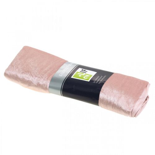 Floristik24 Tessuto decorativo Velluto Decorazione per la tavola in velluto rosa antico 140×300 cm