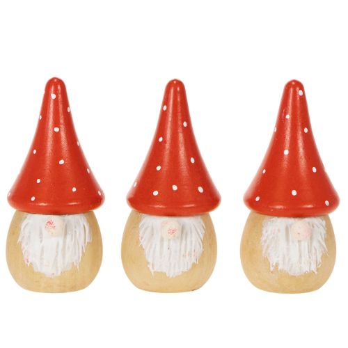 Mini statuette di gnomi in amanita muscaria, decorazione da tavolo, 10 cm, 6 pezzi | Floristik24.it