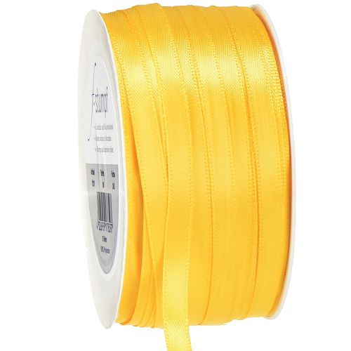 Prodotto Nastro regalo in raso giallo, nastro decorativo stretto, 6 mm, 50 m