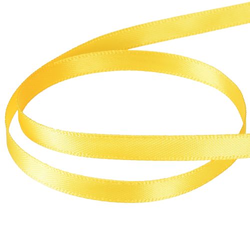 Prodotto Nastro regalo in raso giallo, nastro decorativo stretto, 6 mm, 50 m