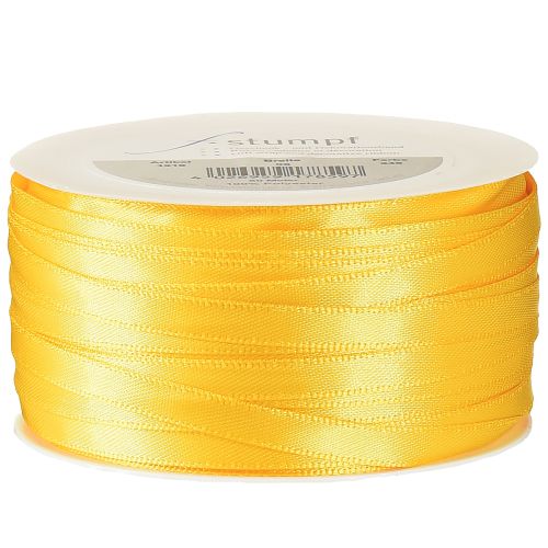 Prodotto Nastro regalo in raso giallo, nastro decorativo stretto, 6 mm, 50 m