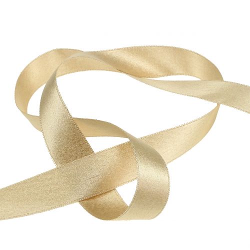 Floristik24 Nastro di raso con mica oro 25mm 20m