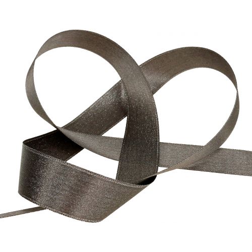 Prodotto Nastro di raso con grigio mica 25mm 20m