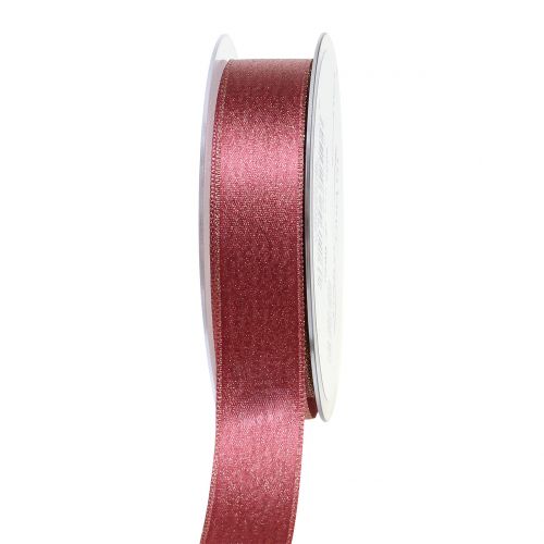 Floristik24 Nastro di raso con glitter rosa fucsia 25mm 20m