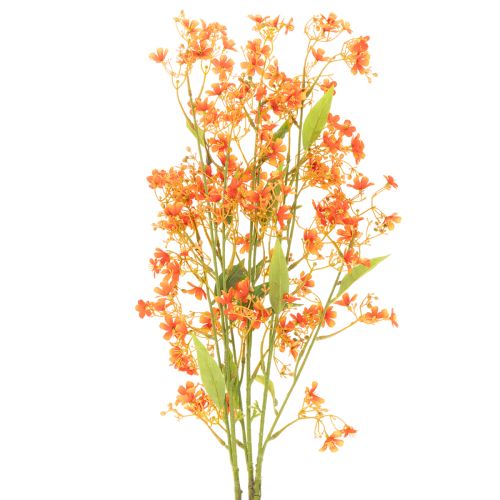 Ramo di orchidea artificiale arancione in filigrana, decorazione per la stanza, 110 cm, 3 pezzi